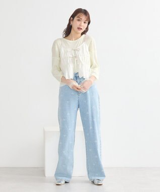 earth music&ecology ラメシアースリーブプルオーバー Light Yellow