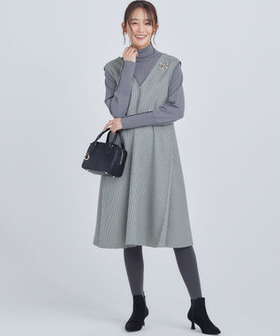 組曲 【WEB限定色あり】ELENA タートルネック ニット チャコールグレー系