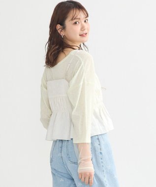 earth music&ecology ラメシアースリーブプルオーバー Light Yellow