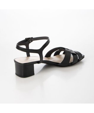 Riz raffinee <Riz raffinee>スクエア編込みストラップサンダル ブラック