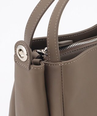 Y'SACCS カウレザー すっきり2wayミニトート グレージュ