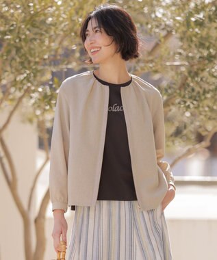 J.PRESS LADIES BREEZE COOL トロ ノーカラー ブルゾン