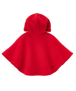 MIKI HOUSE HOT BISCUITS 【70-90cm】 お耳付きボアフリース ダッフルマント 赤