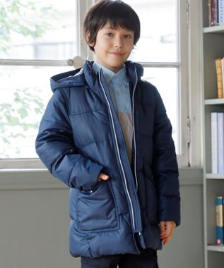 J.PRESS KIDS 【110-130cm】【撥水】50Dタフタ ダウンコート ネイビー系