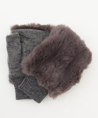 ANY ファーハンドグローブ チャコールグレー