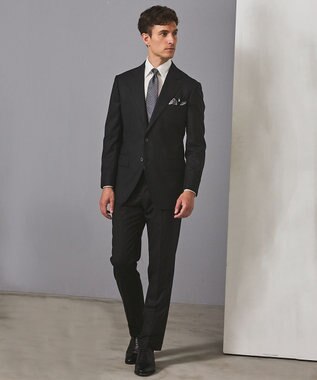  シワになりにくい【御幸毛織/みゆきけおり】Superio160 スーツ_ブラックチェック