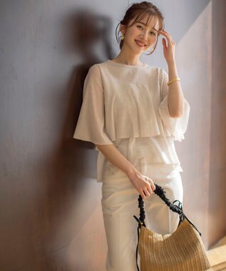 ANY SIS 【洗える】フリルシアー ニット オートミール