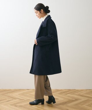 Green Parks スタンドロングコート Navy