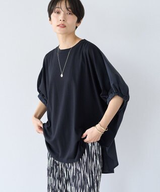 AMERICAN HOLIC 異素材ドッキングドルマンプルオーバー Black