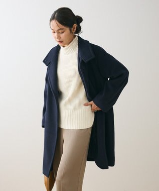 Green Parks スタンドロングコート Navy