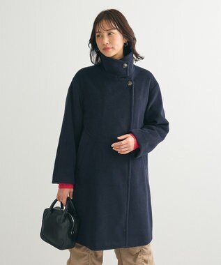 Green Parks スタンドロングコート Navy