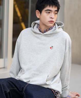 WEGO 【ユニセックス着用ITEM/SMLサイズ展開/裏起毛】ワンポイント刺繍プルパーカー