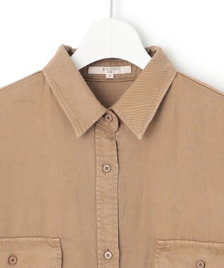 23区 L 【SLOW/一部店舗限定】ガーメントツイル 2WAY シャツ ベージュ系