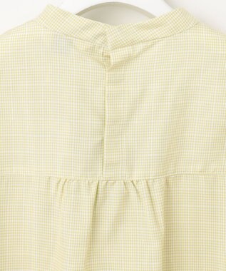J.PRESS LADIES L 【洗える】セルロース チェック スタンドカラー ブラウス ピスタチオ系3