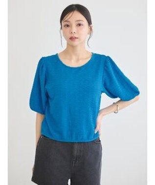 earth music&ecology 前後２ｗａｙパフスリーブカーディガン Blue