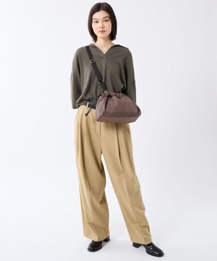 LeSportsac E/W CITY DRAWSTRING BAG /アップタウンダークチョコ/ブラック アップタウンダークチョコ/ブラック