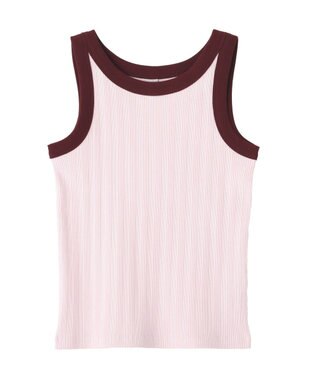AMERICAN HOLIC ランダムリブ配色タンクトップ Light Pink