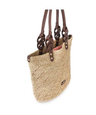 IBIZA ラフィア　セミショルダーバッグ 濃茶