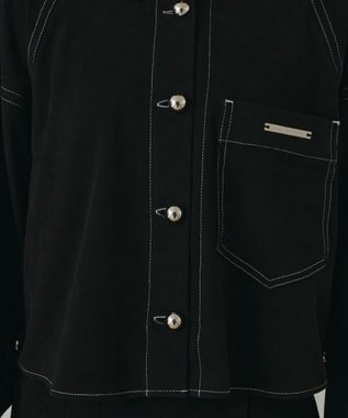 GRACE CONTINENTAL フェイクスウェードブラウス ブラック