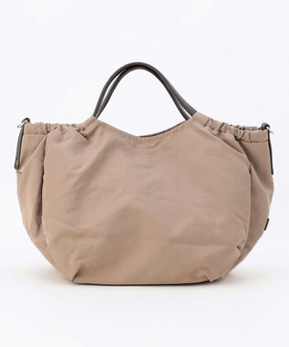 LA BAGAGERIE 【MONICA】サイドギャザー2WAYトートバッグ Mサイズ ベージュ
