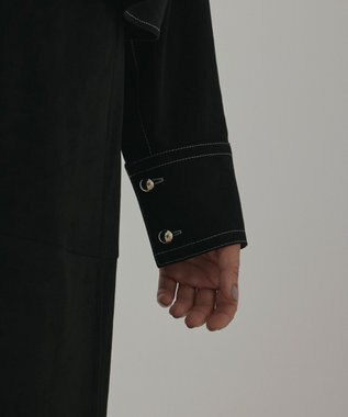 GRACE CONTINENTAL フェイクスウェードブラウス ブラック