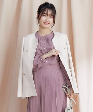 Tiaclasse 【洗える】ワッフルピケジャケット オフホワイト