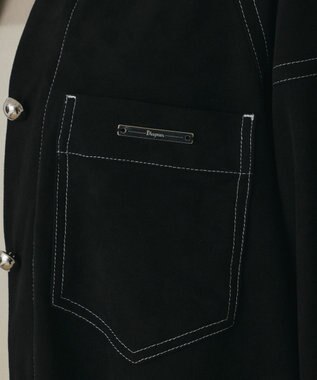 GRACE CONTINENTAL フェイクスウェードブラウス ブラック