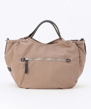 LA BAGAGERIE 【MONICA】サイドギャザー2WAYトートバッグ Mサイズ ベージュ