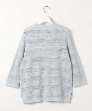 J.PRESS LADIES S CROCHET LIKE PATTERN スッキパー ニット ブルー系