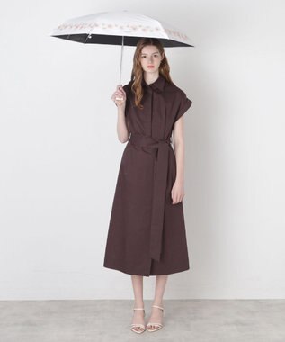 MOONBAT 【WEB限定/一級遮光99.99%】晴雨兼用折りたたみ日傘 ポール&ジョー(PAUL & JOE ACCESSOIRES)クリザンテーム/バイカラー 雨の日OK 遮熱 簡単開閉 UV 晴雨兼用 オフホワイト