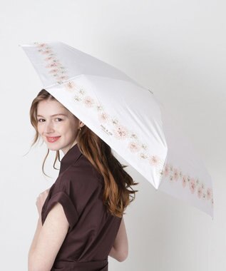MOONBAT 【WEB限定/一級遮光99.99%】晴雨兼用折りたたみ日傘 ポール&ジョー(PAUL & JOE ACCESSOIRES)クリザンテーム/バイカラー 雨の日OK 遮熱 簡単開閉 UV 晴雨兼用 オフホワイト