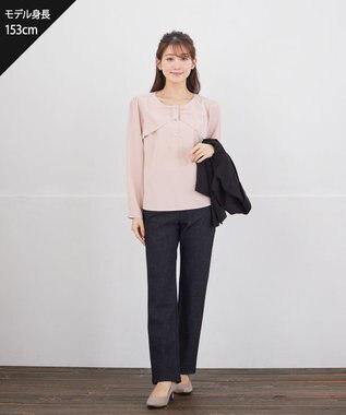 Tiaclasse L リボン風ブラウス ピンク