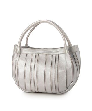 UNBILLION ピークスピーク PEAKS PEAK / ソフトレザーマルチストライプラウンド2wayバッグ シルバー