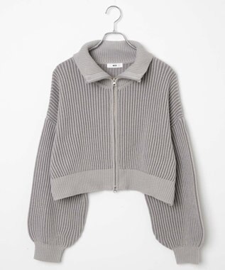 WEGO ダブルジップショートカーデ グレー