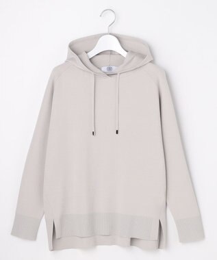 J.PRESS LADIES S Smooth ニット パーカー ライトグレー系