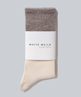 WHITE MAILS 【UNISEX】WOOL MIX PAPER COLOR BLOCK SOCKS ソックス オフホワイト
