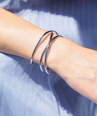 Tiaclasse ワイドクロスバングル シルバー