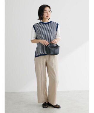 Green Parks 綿麻混イージーワイドパンツ Light Beige