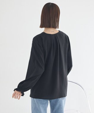 earth music&ecology フロントツイストブラウス Black