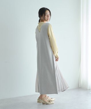 YECCA VECCA 【2点SET】ブラウスセットプリーツMIXジャンスカ Mocha