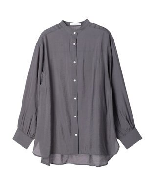 Green Parks バンドカラーシアーシャツ Charcoal Gray