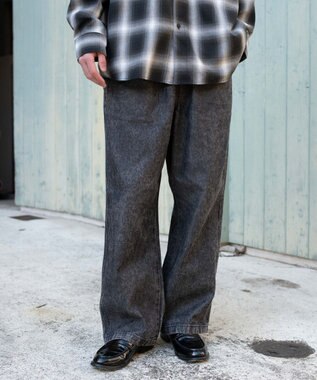 WEGO 【ユニセックス着用ITEM/ウエストゴム】ユルフィットデニムイージーパンツ