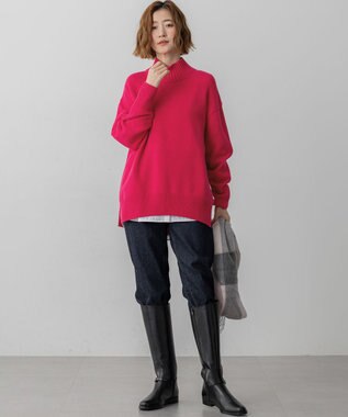 23区 S 【見上愛さんコラボカラー/Oggi掲載】カシミヤブレンド ハイネック ニット マゼンタ系