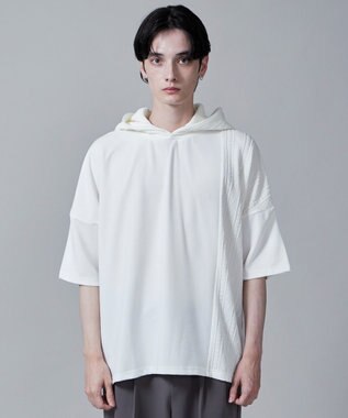 WEGO ジオメトリックブロックフードT(S) ホワイト