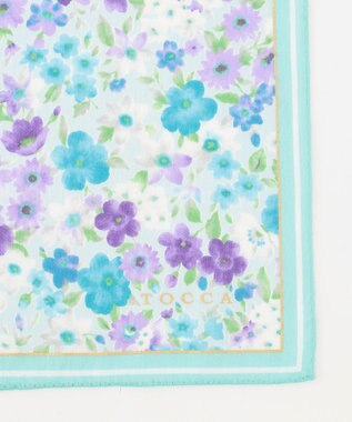 TOCCA WATERCOLOR FLOWER HANDKERCHIEF ハンカチ スカイブルー系
