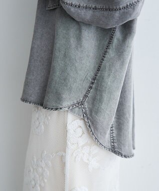 YECCA VECCA 【販売なし】バイオ加工ウ゛ィンテージデニムシャツ Gray