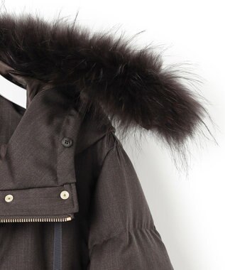 23区 S 【撥水加工】ブライトウール ロングダウンコート ブラウン系