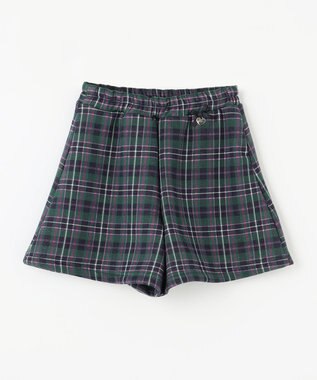 ANY KIDS 裏シャギーチェックショートパンツ グリーン系