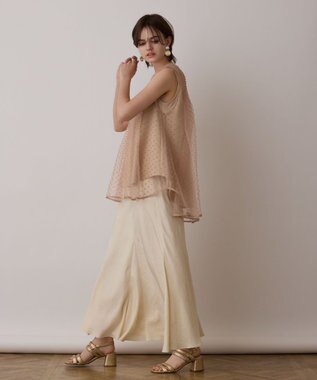 GRACE CONTINENTAL シアージャガードカットトップ ベージュ