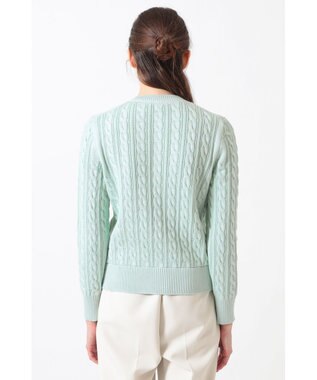 DAKS ミックスケーブルニットカーディガン シルトグリーン